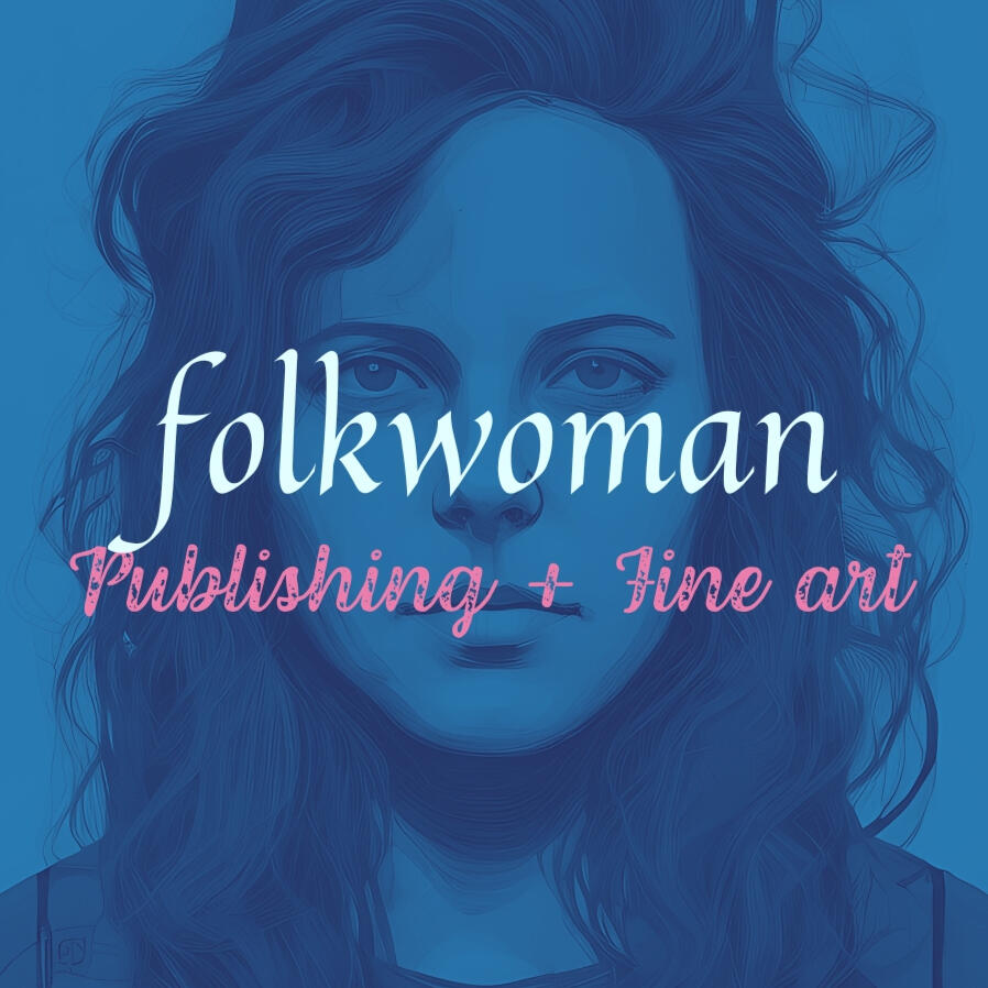 An image of Amanda in shades of blue with the brand name and purpose superimposed in white and pink.